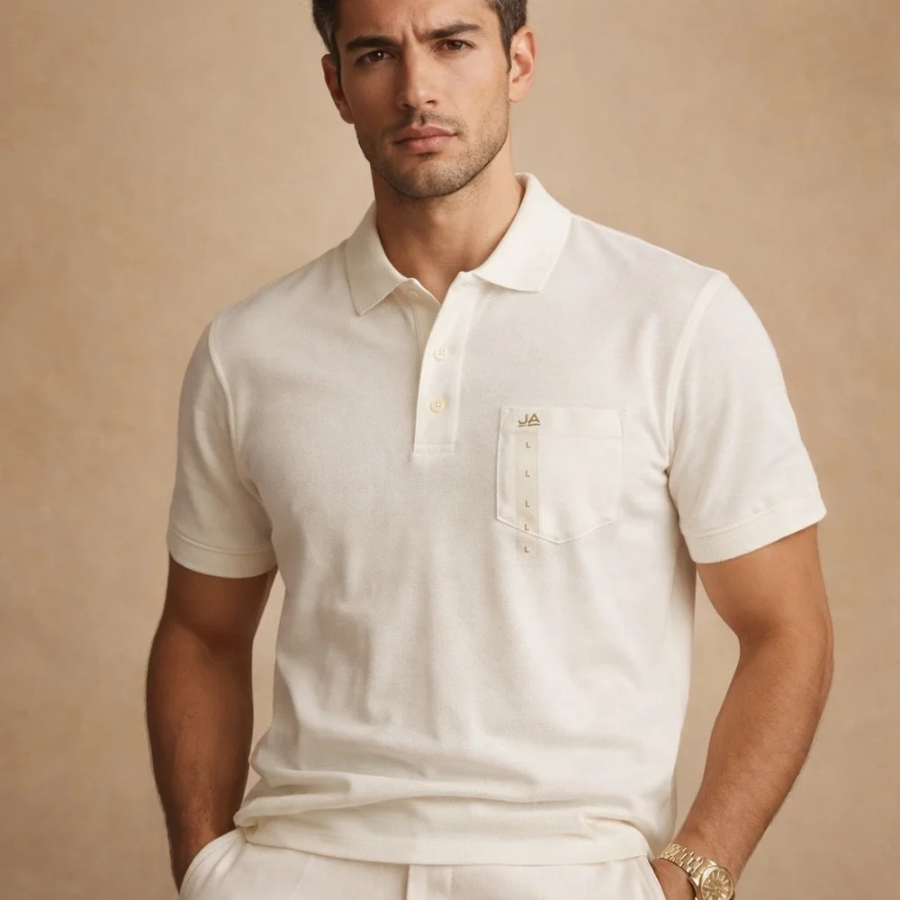 John Ashford Men's Ivory Polo Shirt - Picture 1 of 3